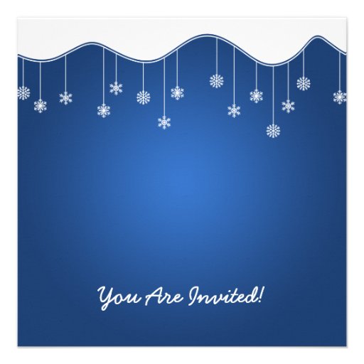 Winter Rehearsal Dinner Snowflake Decoration Blue Personalized Invitations