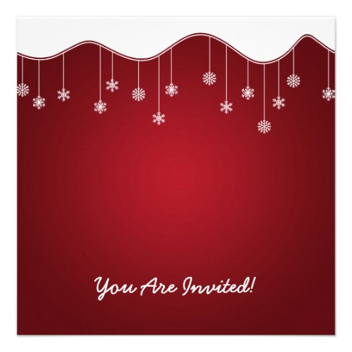 Winter Rehearsal Dinner Snowflake Decoration Red Personalized Invitations