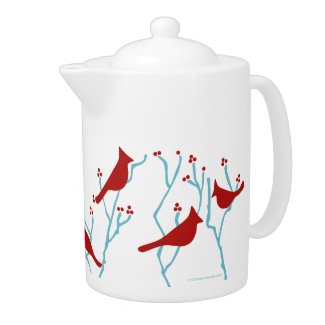 Winter Robin Teapot