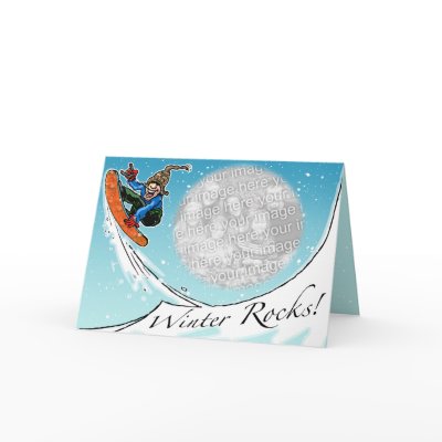 Winter Rocks Seasonal Greeting Card by mudgestudios
