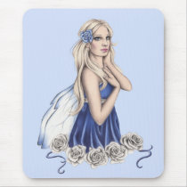 Winter Rose Fairy Mousepad mousepads