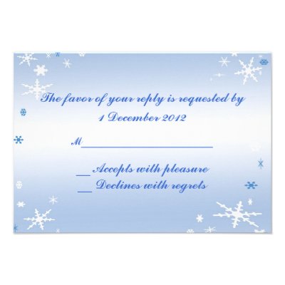 Winter RSVP Card Personalized Announcement