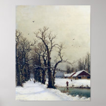 Winter scene, 19th century posters
