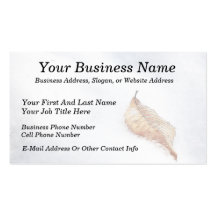 Winter Scene - Beach Leaf In Snow Business Card Templates