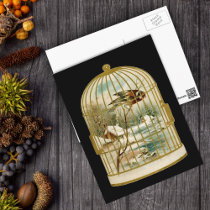 Winter Scene Birdcage Postcard postcards