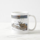 Winter Scene: Deer in Field Mug