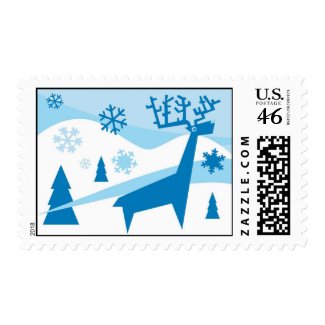 Winter Scene Deer stamp