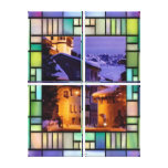 Winter Scene in Stained Glass Window canvas prints
