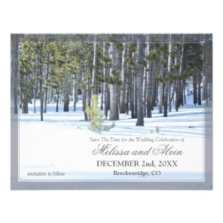 Winter Scene Save The Date Invitation