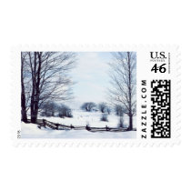 Winter Season Wedding Invitation Postage Stamps