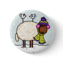 winter sheep button