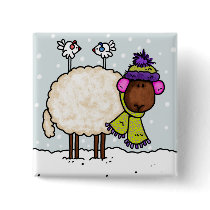 winter sheep button by cfkaatje winter sheep button