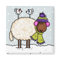 winter sheep magnet