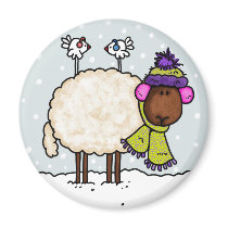 winter sheep magnet