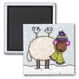 winter sheep magnet