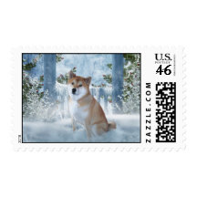 Winter Shiba Inu Stamps