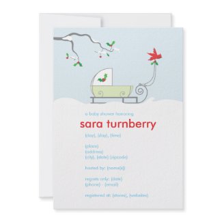 Winter Sled Baby Shower Invitation invitation