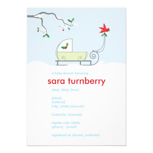 Winter Sled Baby Shower Invitation from Zazzle.com