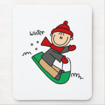 Winter Sledding mousepads by stick_figures Winter Sledding mousepads