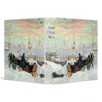 Winter Sleigh Ride Christmas 1.5" Binder Fine Art