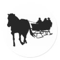 Winter Sleigh Ride Holiday Design Stickers by White_Wedding Winter Sleigh Ride Holiday Design Stickers