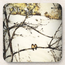 Winter Snow and Cold Beverage Coasters