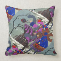 WINTER SNOW / BEAUTY FASHION  COSTUME DESIGNER PILLOW