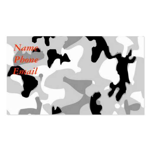 Winter/Snow Camouflage Business Card