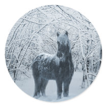Winter snow horse stickers