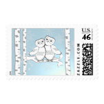 Winter Snow Owls Postage