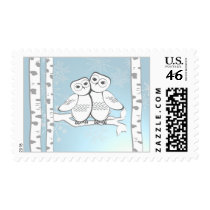 Winter Snow Owls Postage