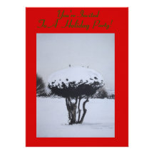 Winter snow scene original christmas art invite