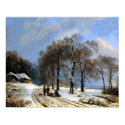 Winter snow scene posters