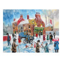 Winter snow scene Tetley Tea van original umbrella print