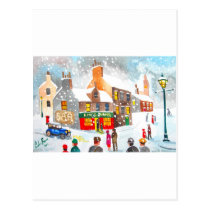 Winter snow scene watercolour painting G Bruce postcards