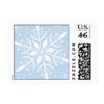 winter snowflake blue postage