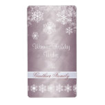 Winter Snowflake Bronze Foil Holiday Wine Label