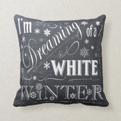 Winter snowflake chalkboard art pillow