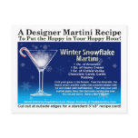 Winter Snowflake Christmas Martini Recipe Postcard