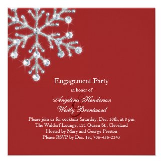 Winter Snowflake Engagement Party Invitation