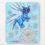 Winter Snowflake Fairy Cat Fantasy Art Mousepad mousepads