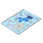 Winter Snowflake Fairy Cat Fantasy Art Notebook notebooks