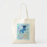 Winter Snowflake Fairy Cat Fantasy Art Tote Bag bags