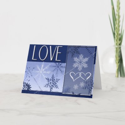 Winter Snowflake Love Card by aslentz. Two hearts and snowflake design 