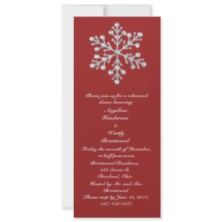 Winter Snowflake Rehearsal Dinner invitation