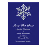 Winter Snowflake Save the Date indigo Custom Announcement