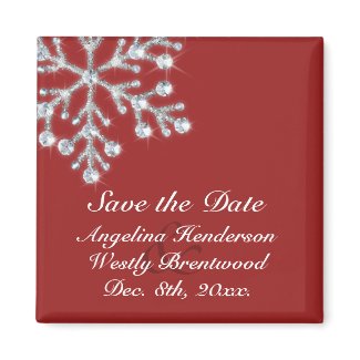 Winter Snowflake Save the Date Magnet magnet