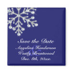 Winter Snowflake Save the Date Magnet indigo