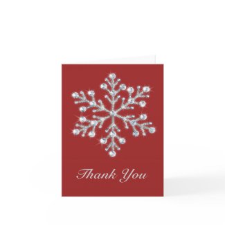 Winter Snowflake Thank You Card card