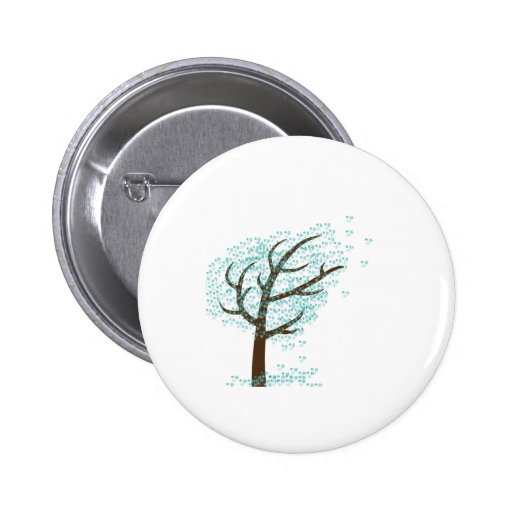 Winter Snowflake Tree Pinback Buttons